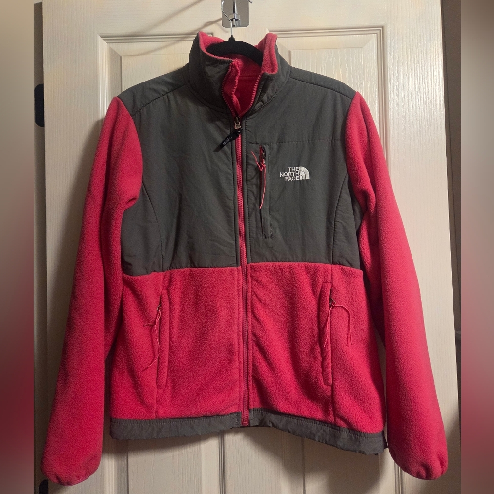 The North Face Pink and Gray Fleece Jacket - Size M